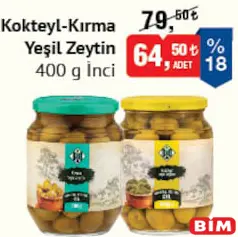 İNCİ KOKTEYL/KIRMA YEŞİL ZEYTİN 400 G fiyat ve kampanya bilgisi